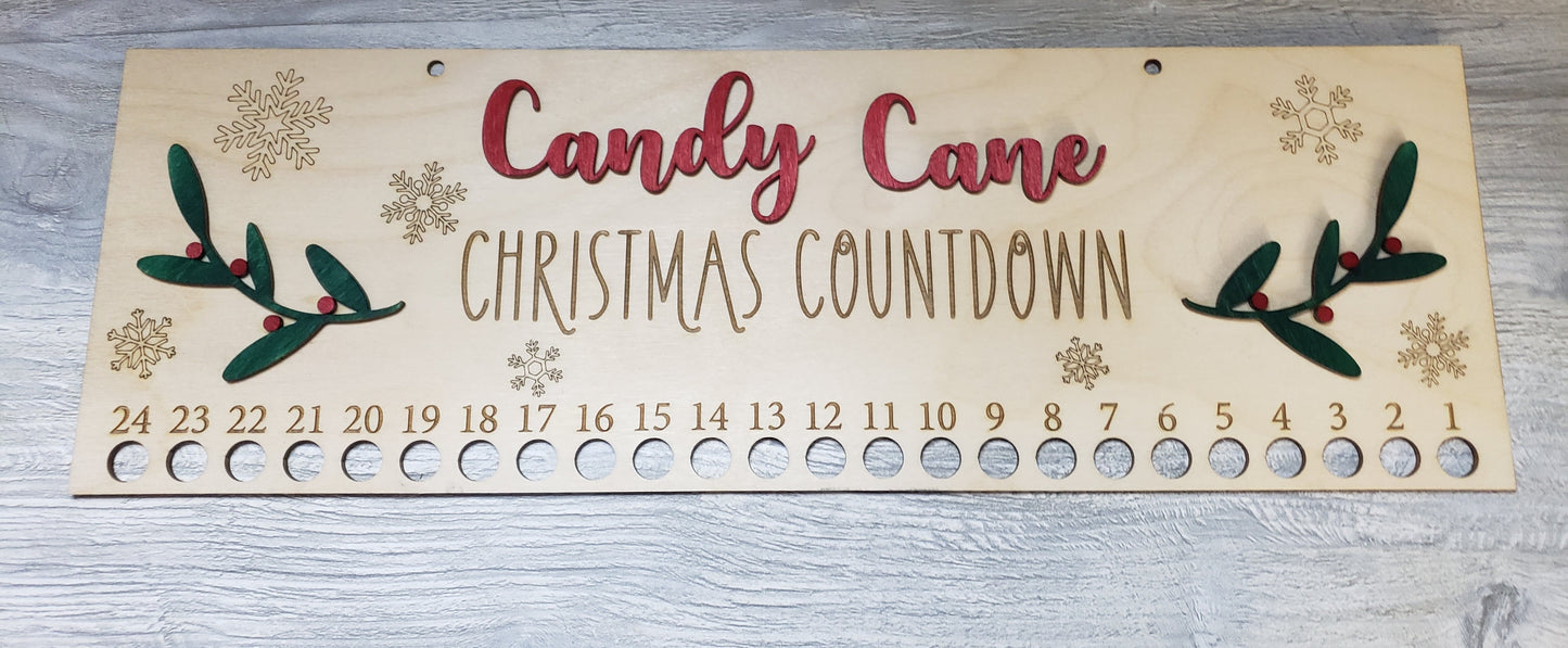 Candy Cane Christmas Countdown Sign