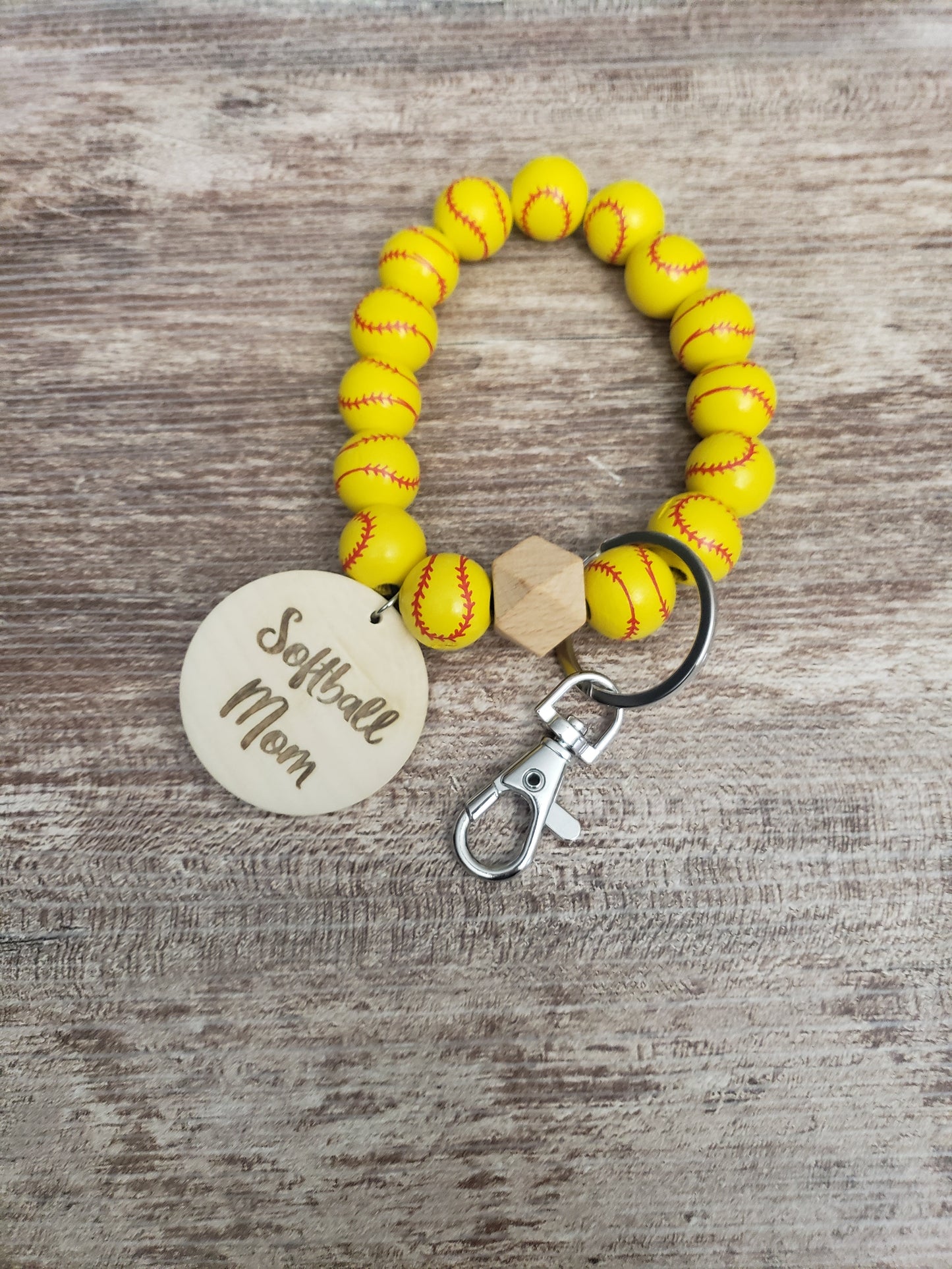 Softball Wristlet Keychain Personalized