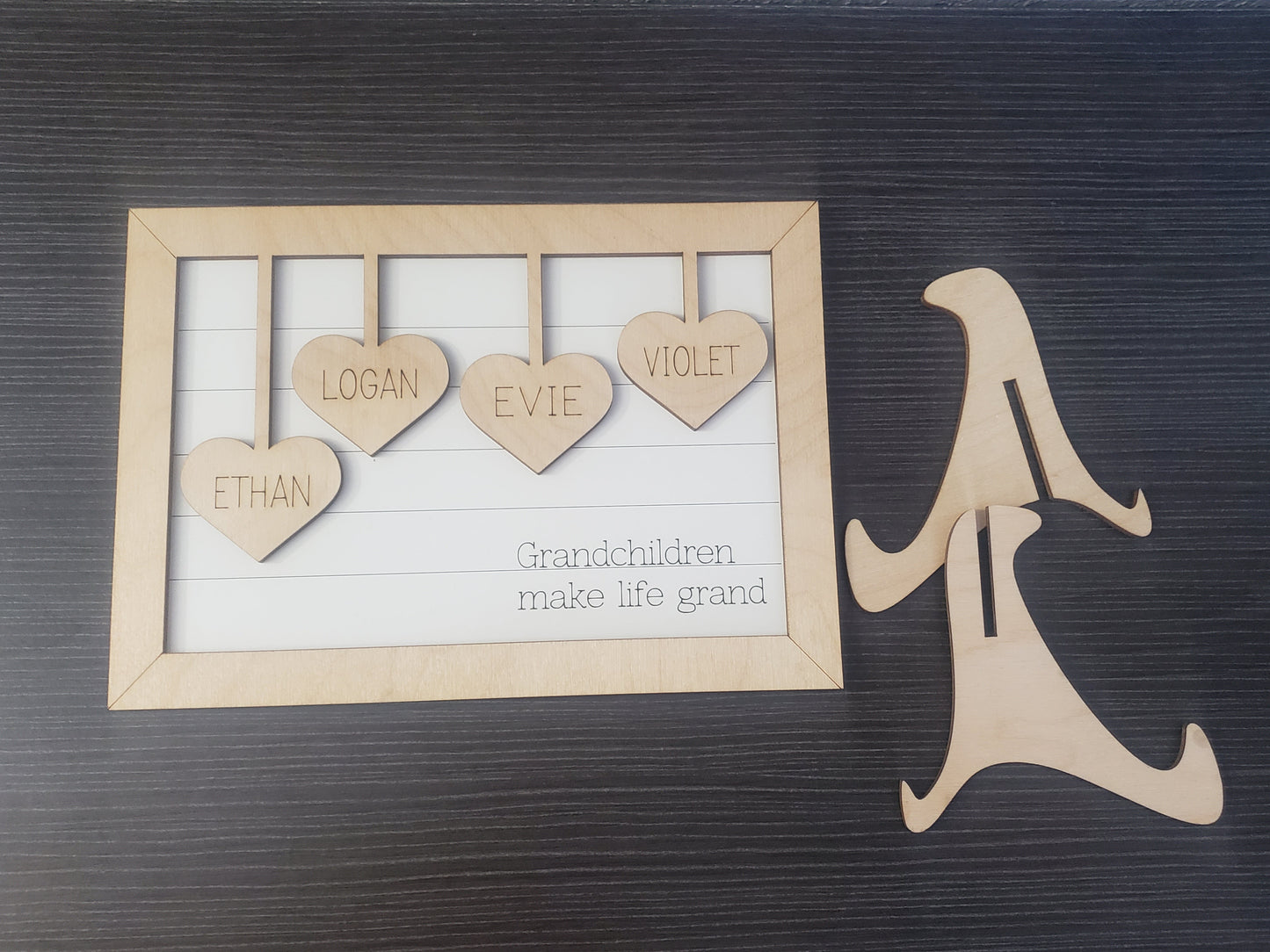 Grandchildren make life grand sign personalized Heart frame