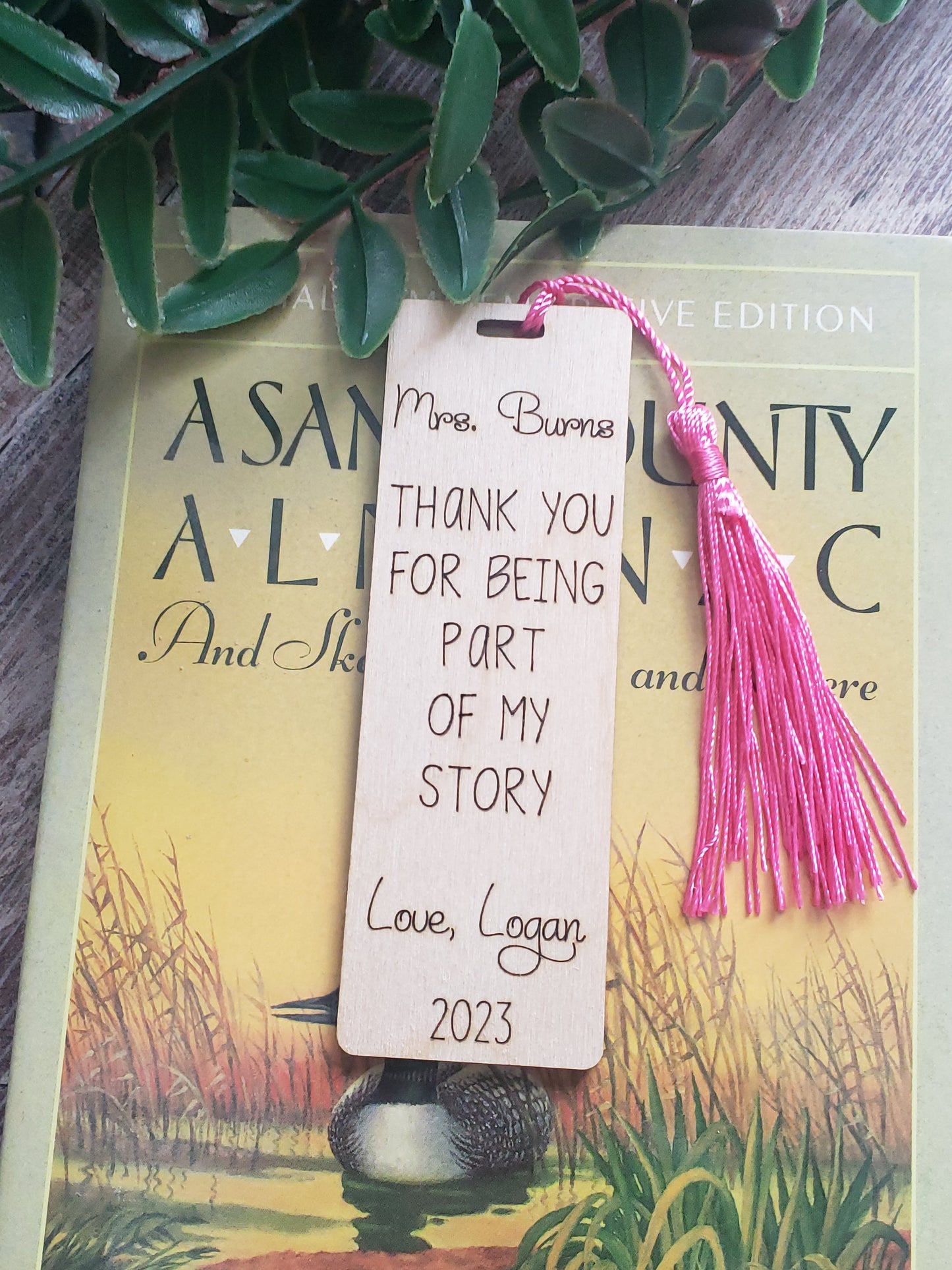 Thank you for being part of my story personalized bookmark