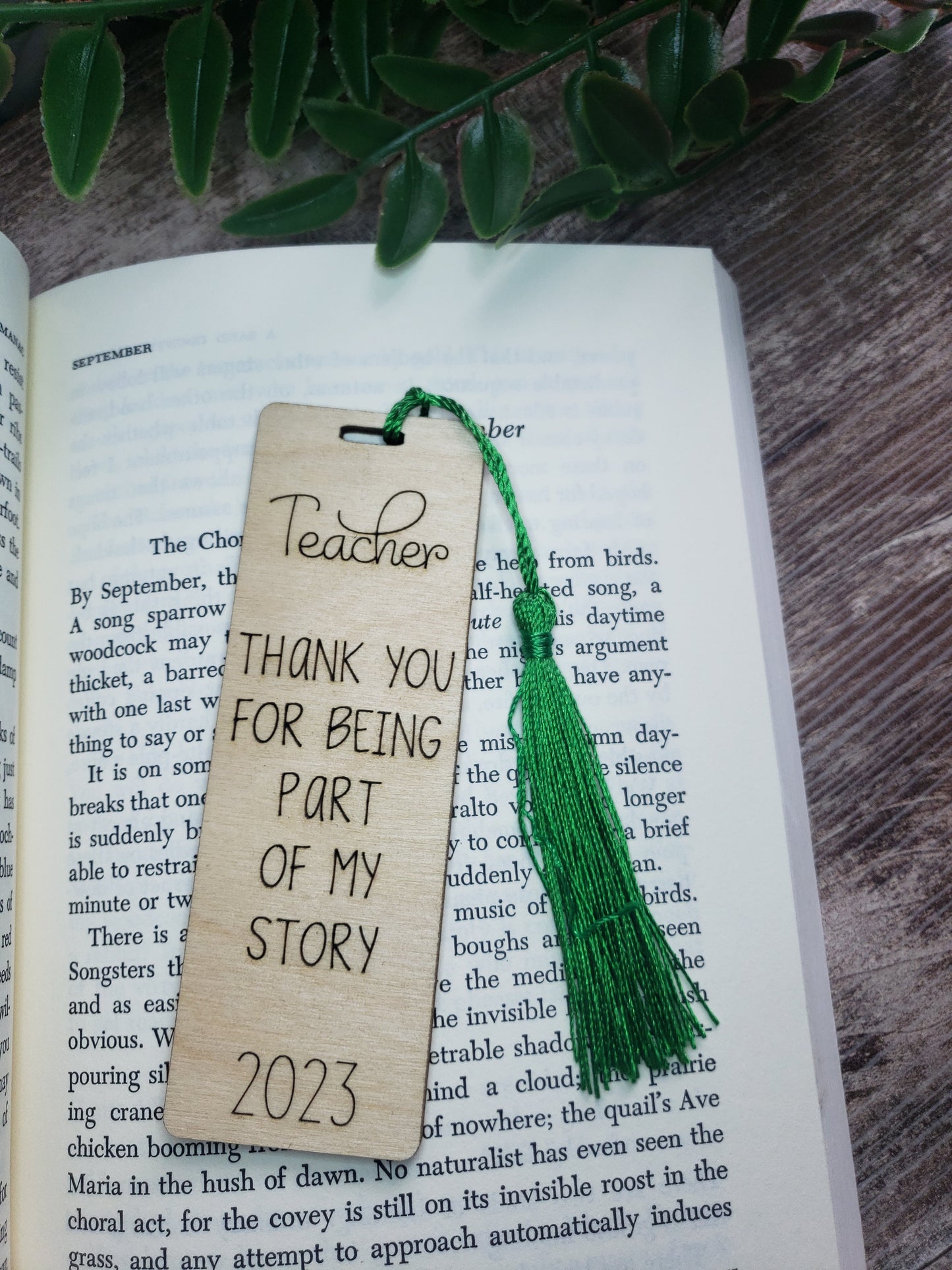 Thank you for being part of my story personalized bookmark