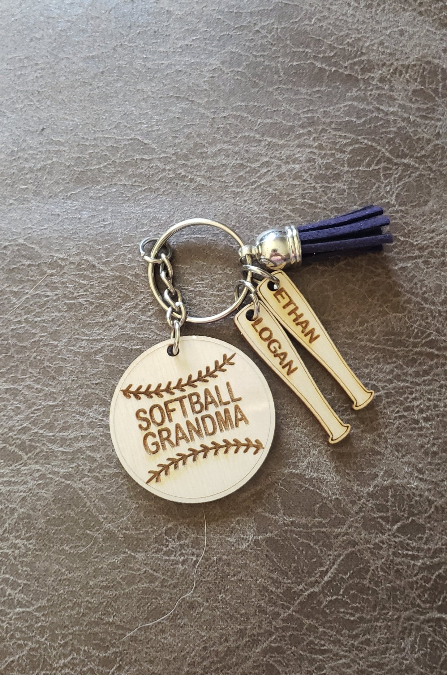 Baseball Mama with Bats Personalized Keychain
