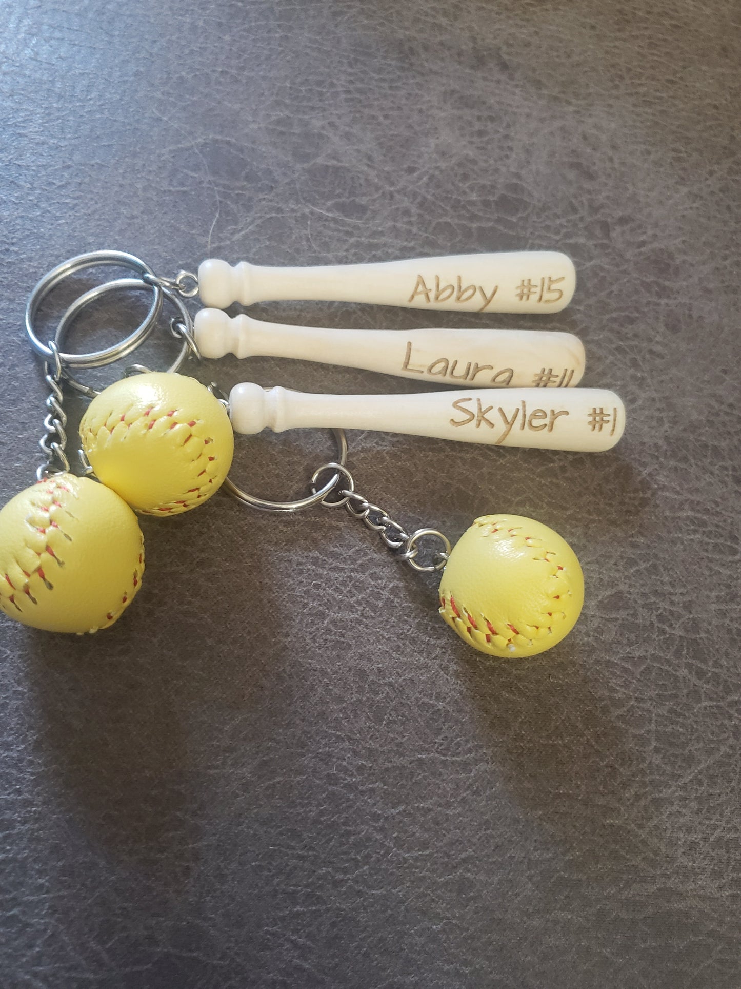 Softball and Baseball Keychains Personalized