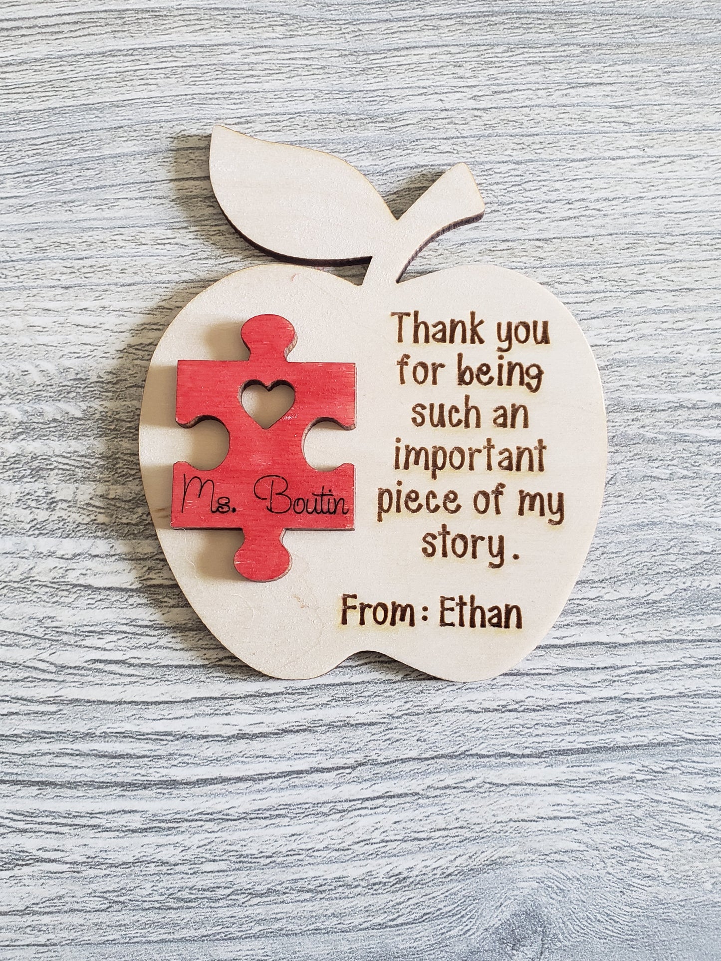 Thank you for being such an important piece of my story personalized magnet