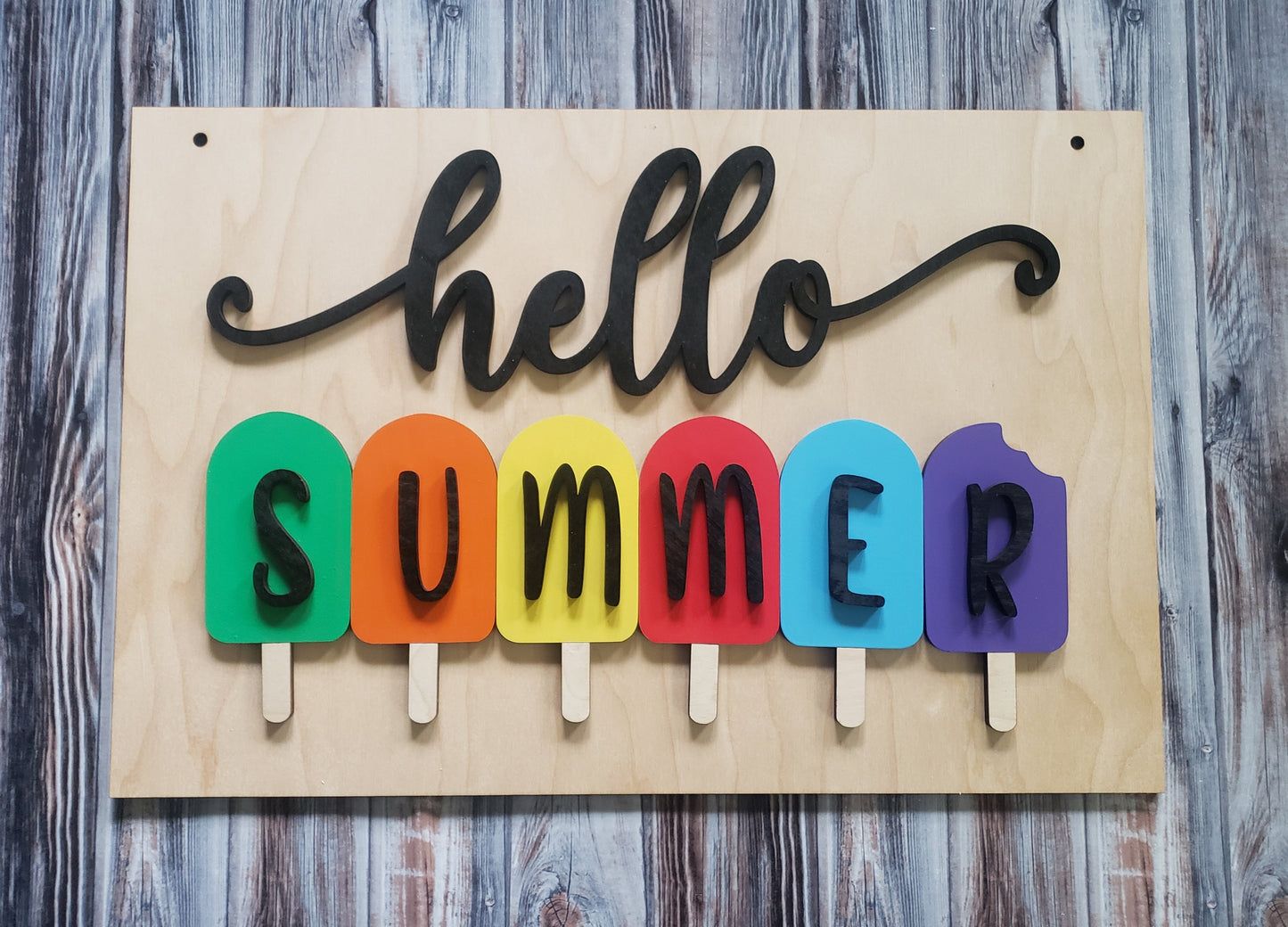Hello Summer Popsicle Sign