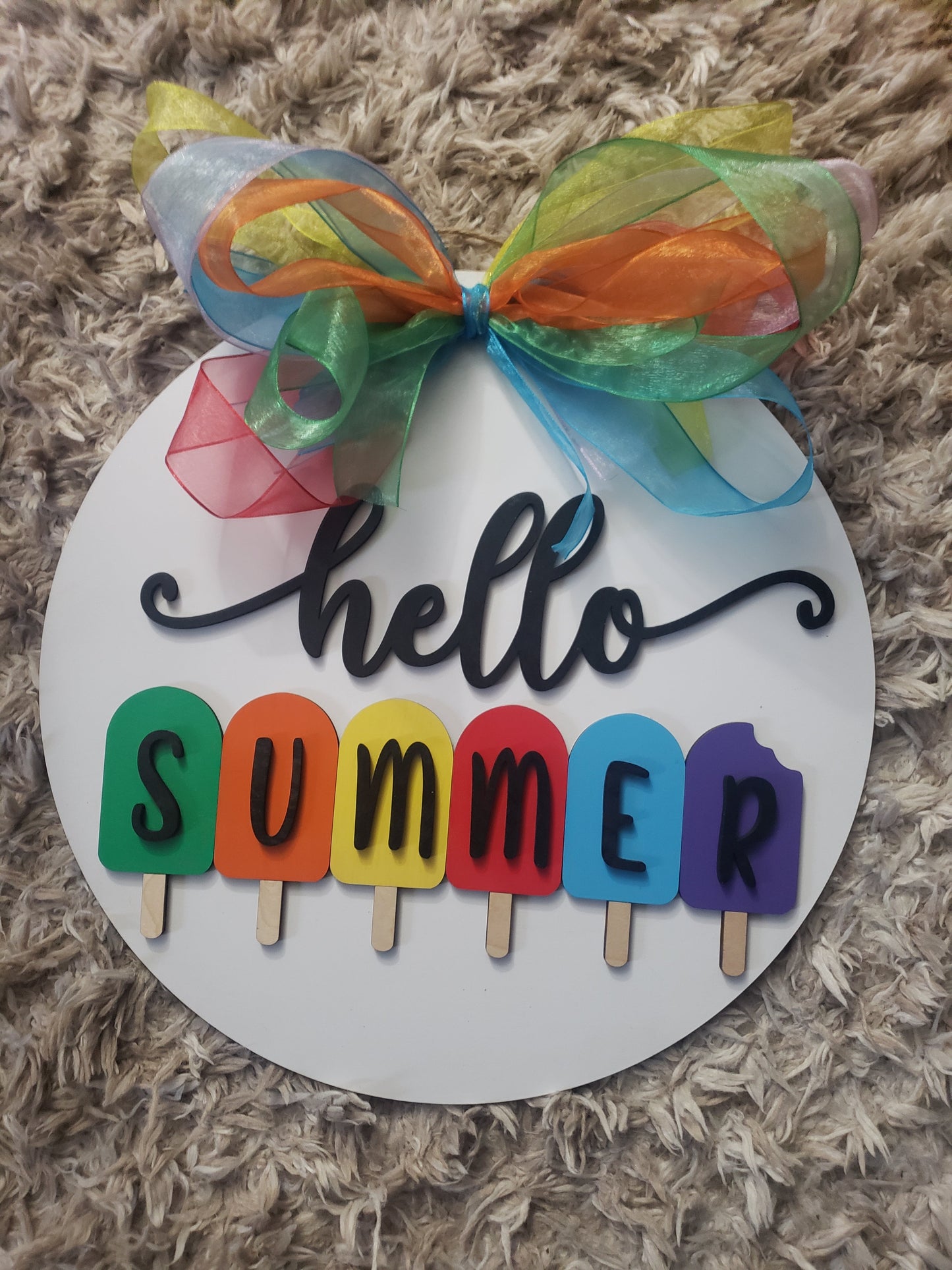 Hello Summer Popsicle Sign