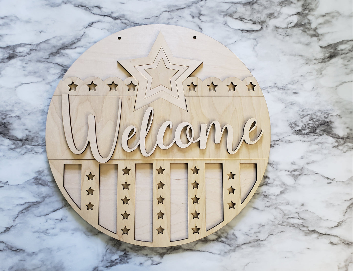 July 4th or Welcome 11.5" Sign Unfinished