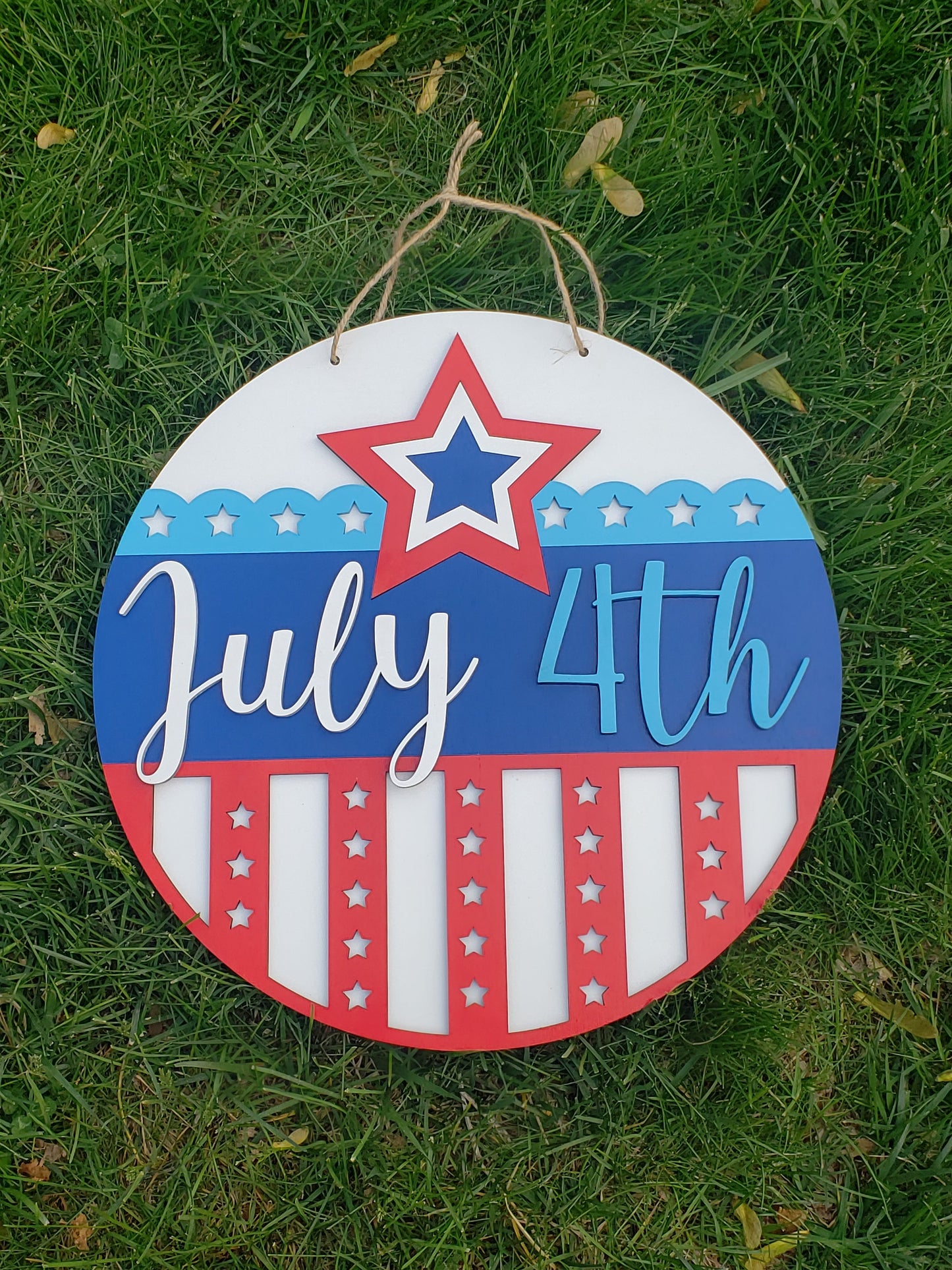 July 4th or Welcome 11.5" Sign Unfinished