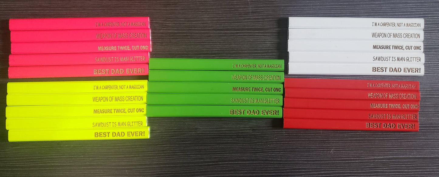 Carpenter Pencils Set of 5 Father's Day