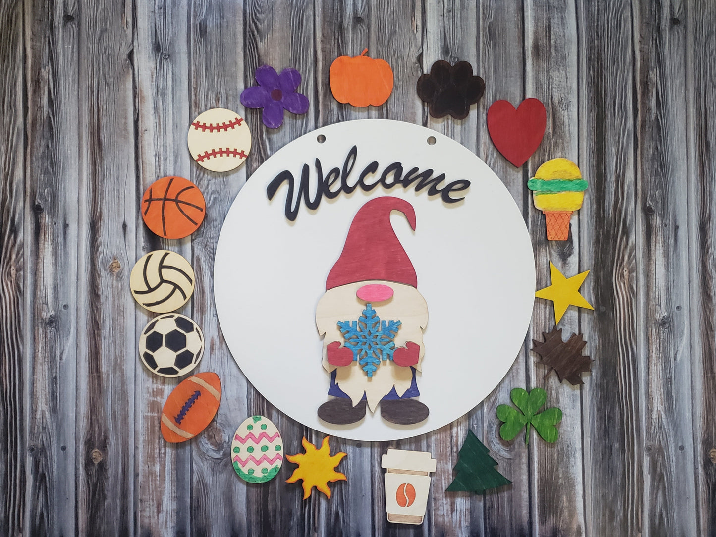 Interchangeable Welcome Gnome DIY Wood Kit Unfinished