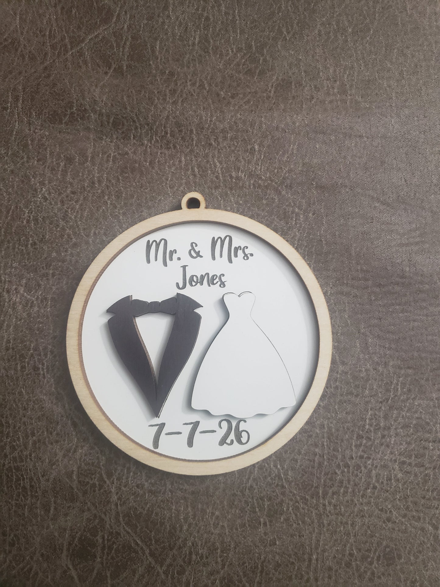 Wedding tux and dress Personalized Christmas Ornament