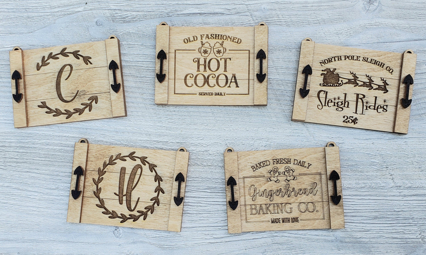 Noodle Board Christmas Ornaments Personalized with letter