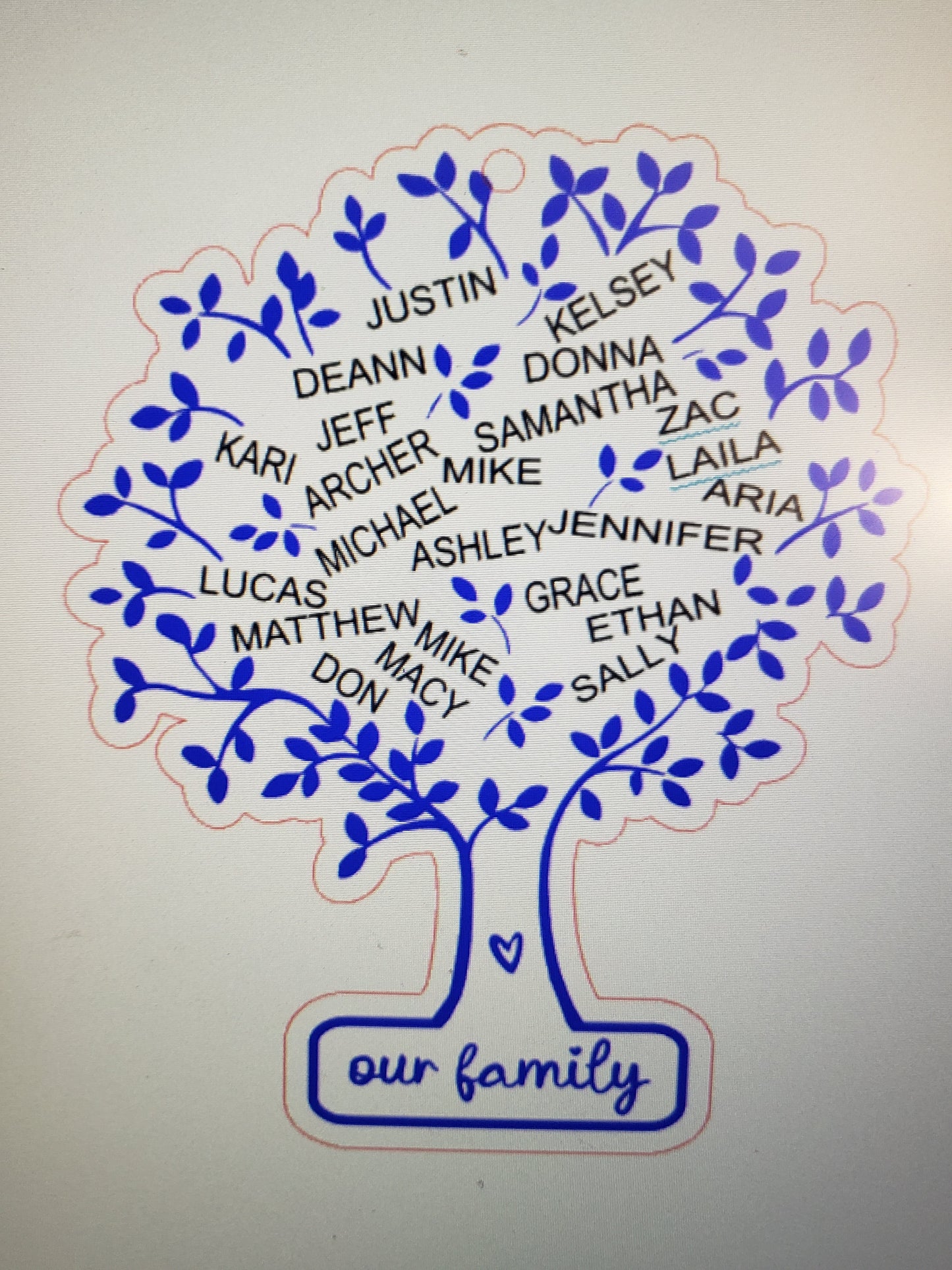 Our Family Tree Christmas Ornament Personalized
