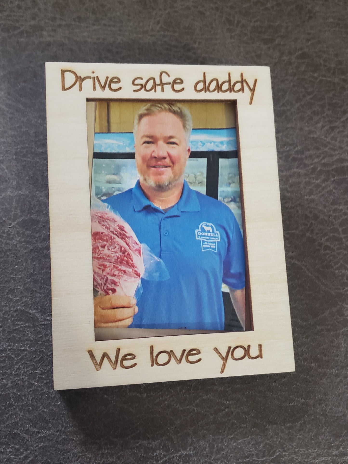 Drive safe visor clip or magnet personalized