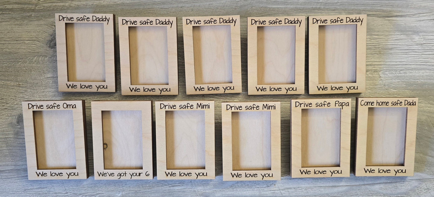 Drive safe visor clip or magnet personalized