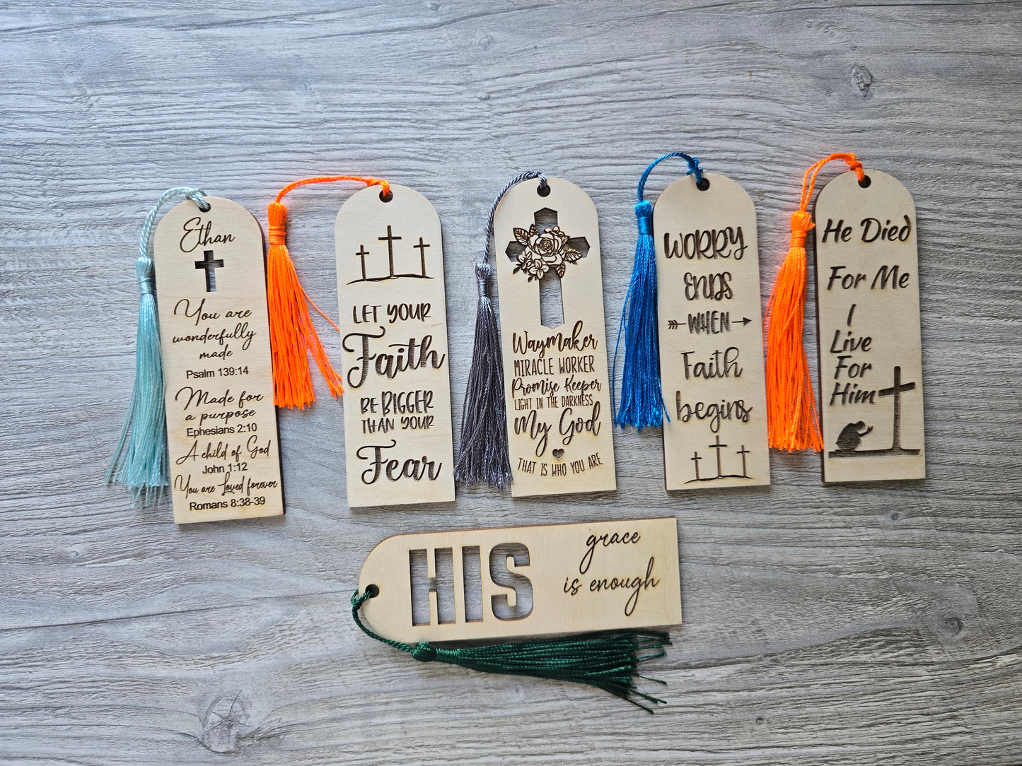 Religious Faith Bookmarks Only the 1st one gets personalized with a name