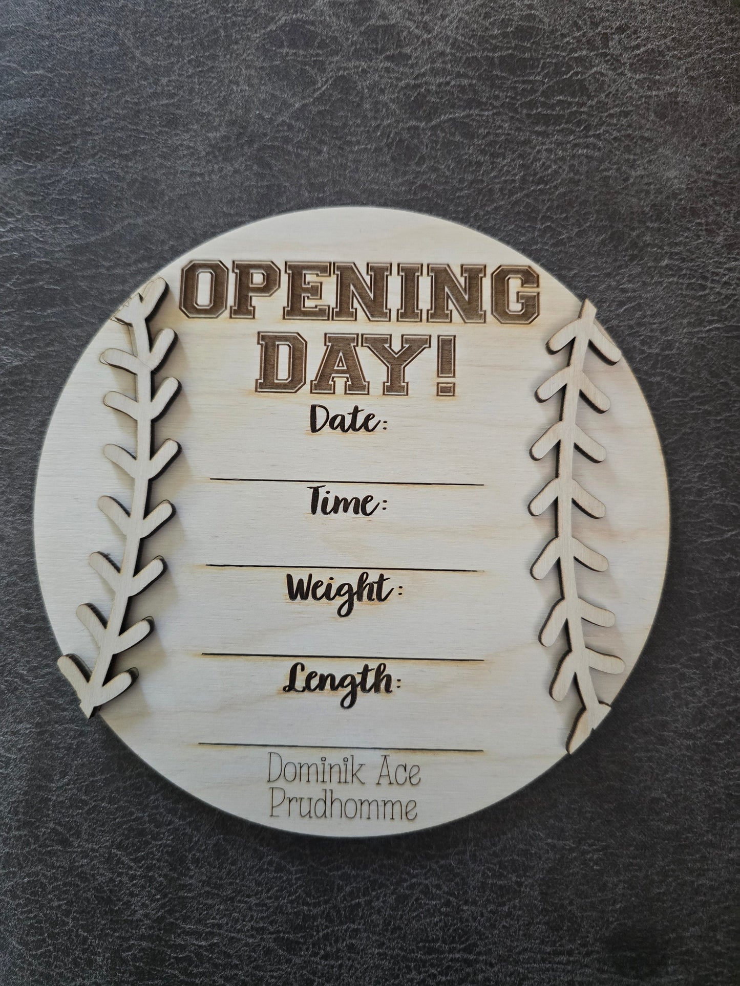 Opening Day Baby Announcement Personalized