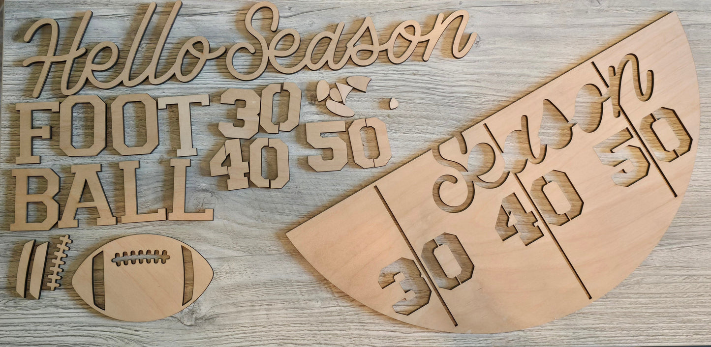 Hello Football Season 15" Sign