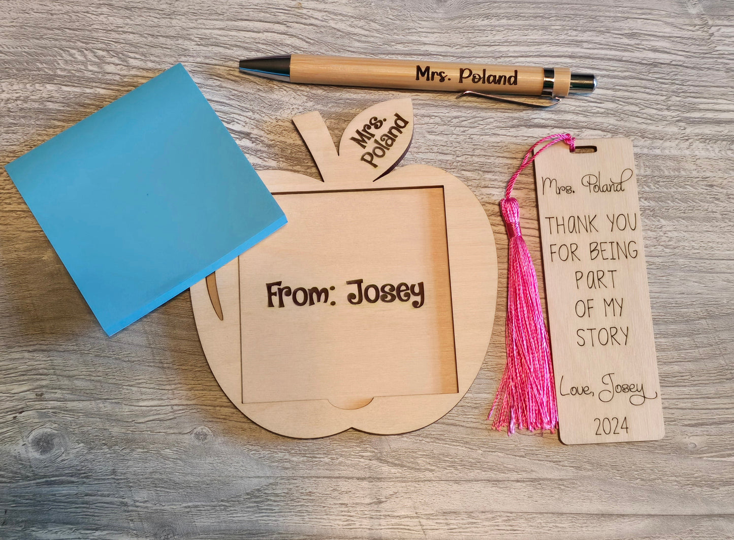 Teacher bundle deal 1 name for all. Include Teacher's name and child's name for personalized items