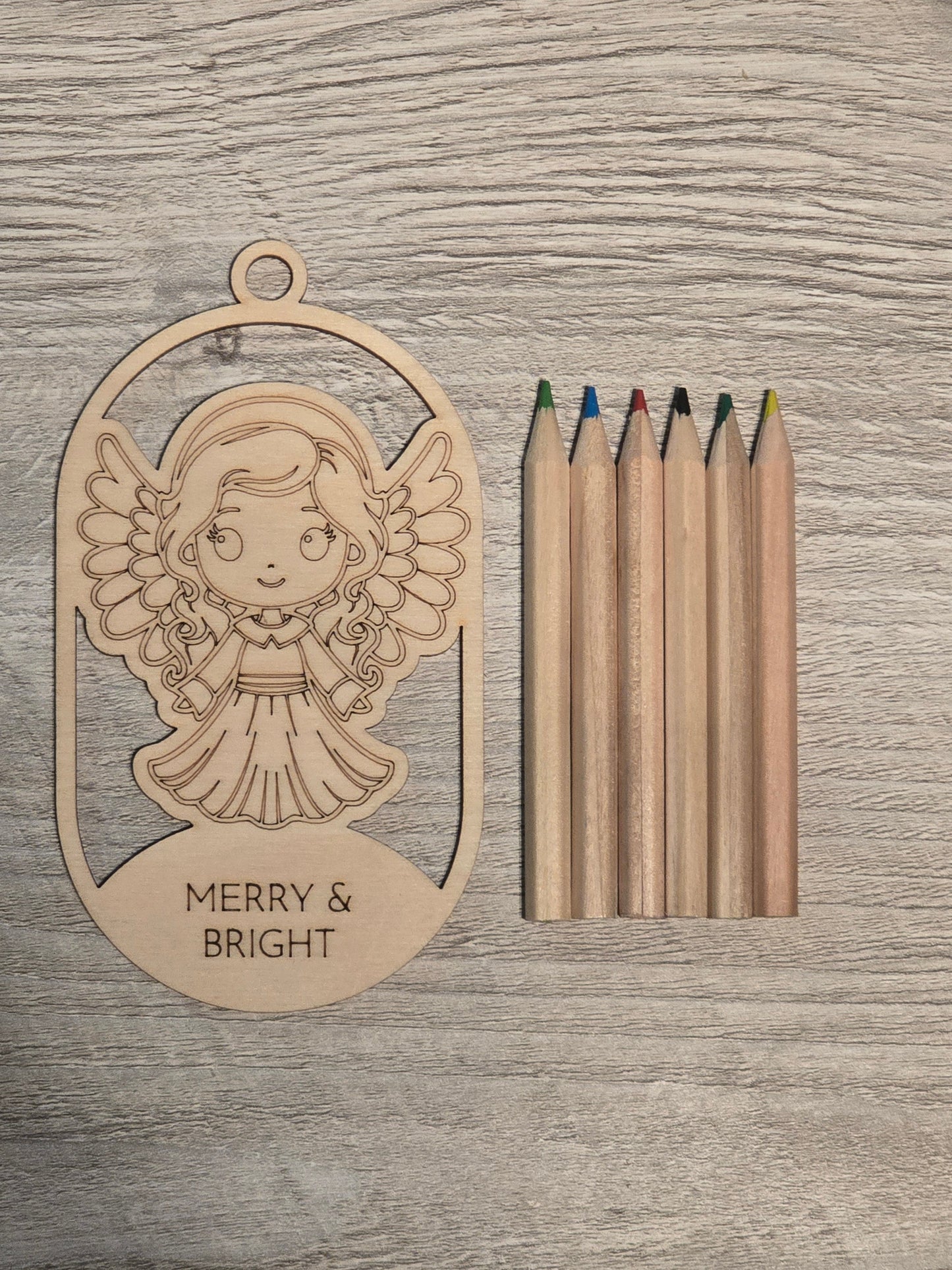 Religious Merry & Bright Christmas Ornaments coloring kits