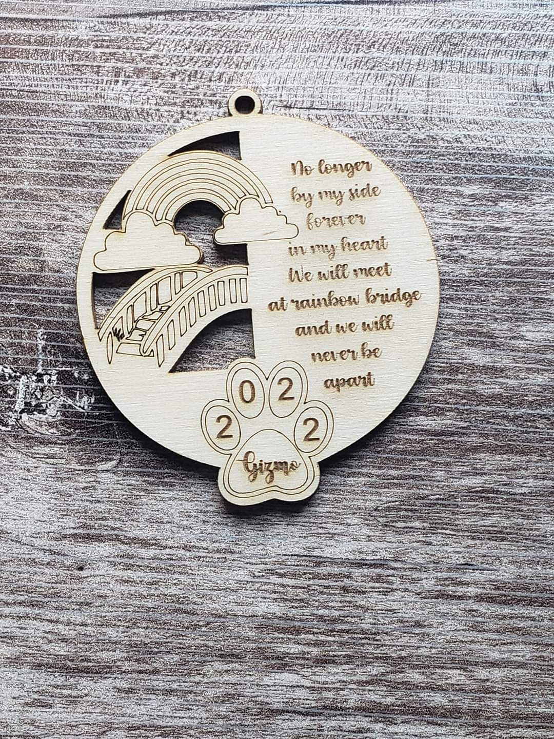 Rainbow Bridge Pet Ornament Personalized
