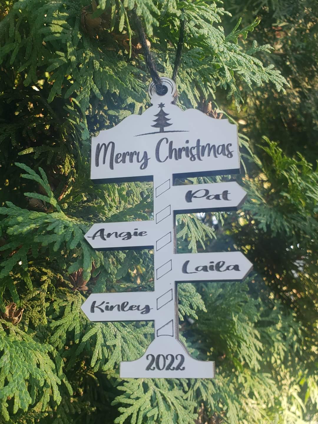 Merry Christmas Light Pole Ornament Personalized
