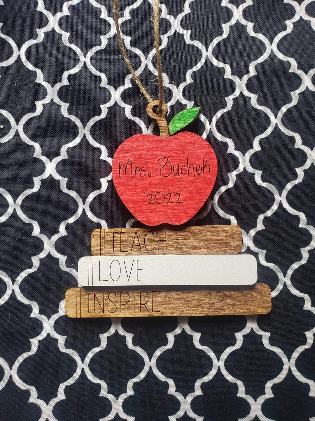 Teach Love Inspire Teacher Ornament Personalized