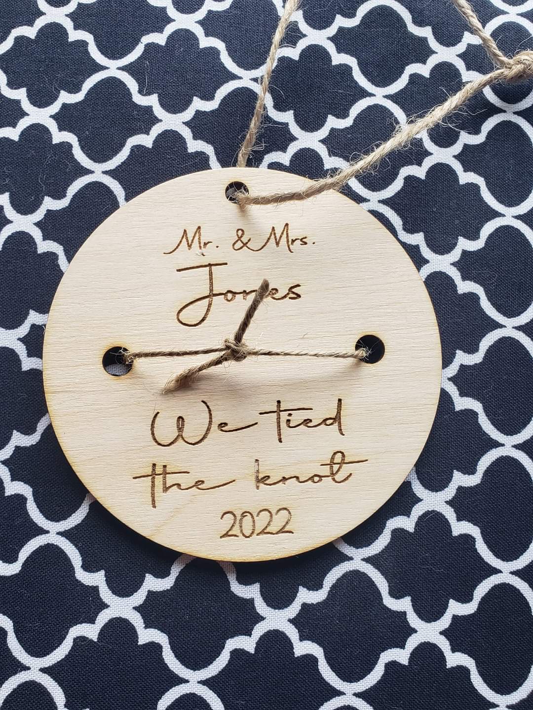 We tied the knot personalized Christmas Ornament