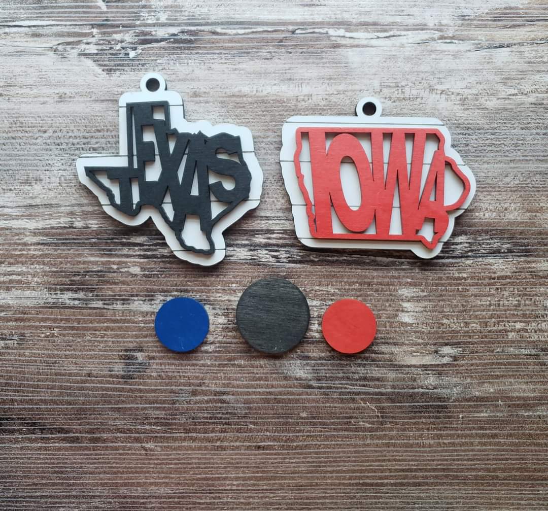 State Christmas Ornaments Personalized