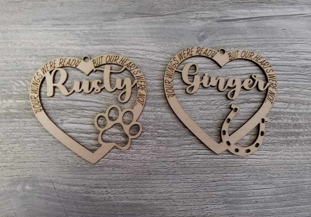 Paw print and horse shoe Memorial Christmas Ornament Personalized