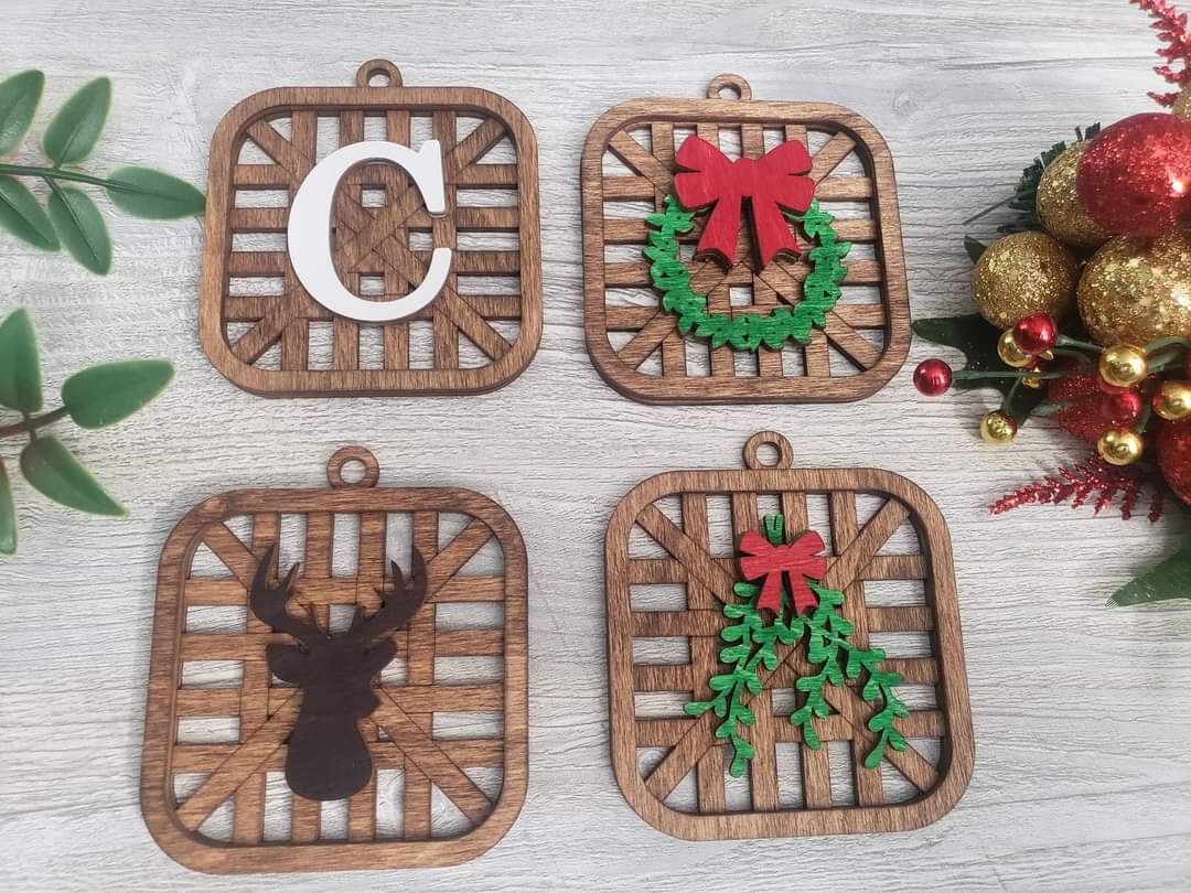 Tobacco Basket Christmas Ornament Personalized