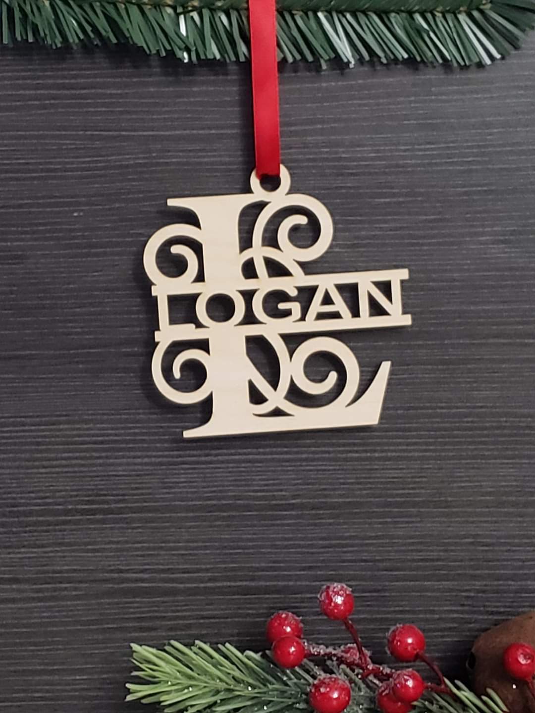 Curly Personalized Christmas Ornament