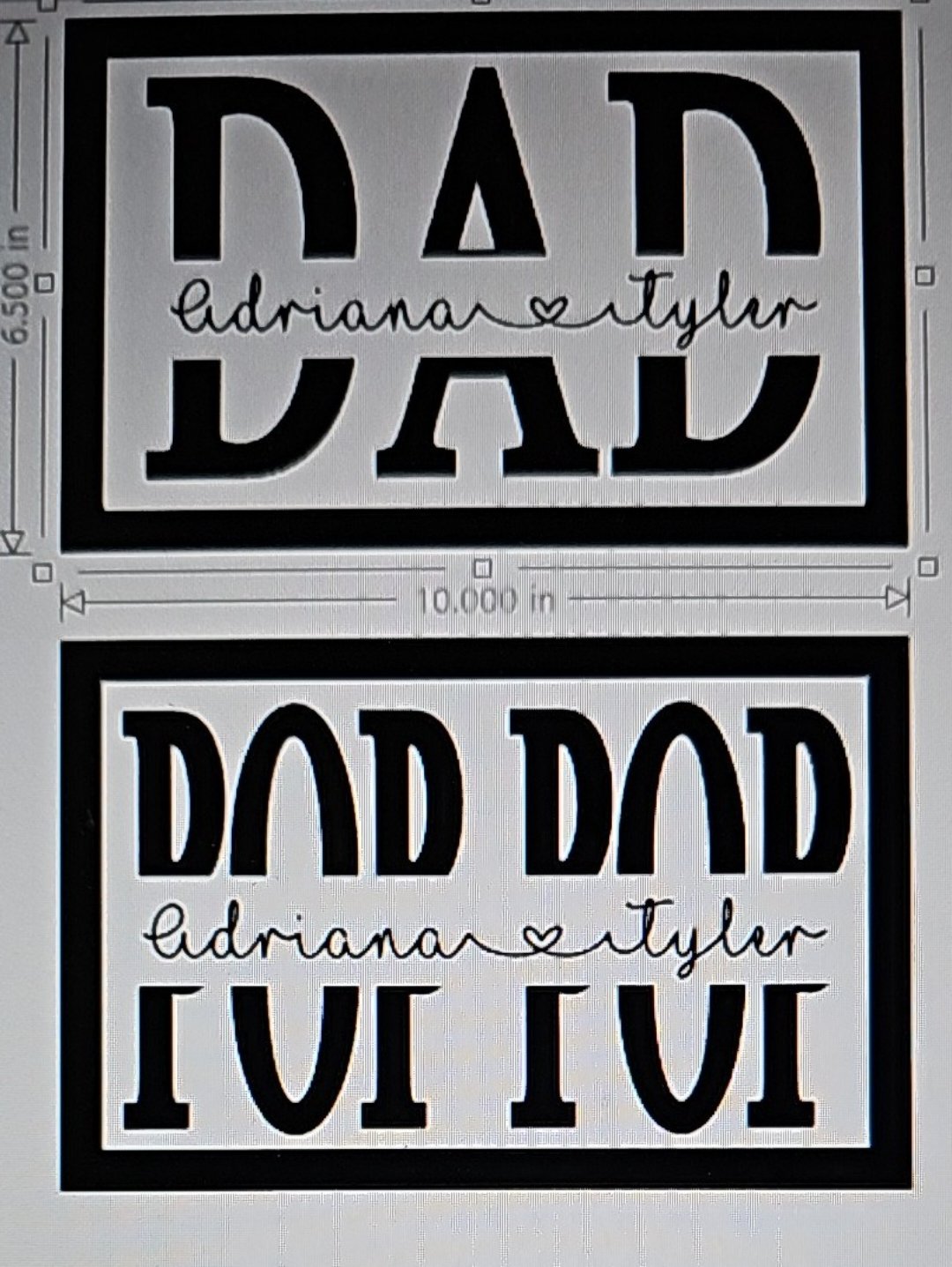 Dad with kids split name sign Personalized