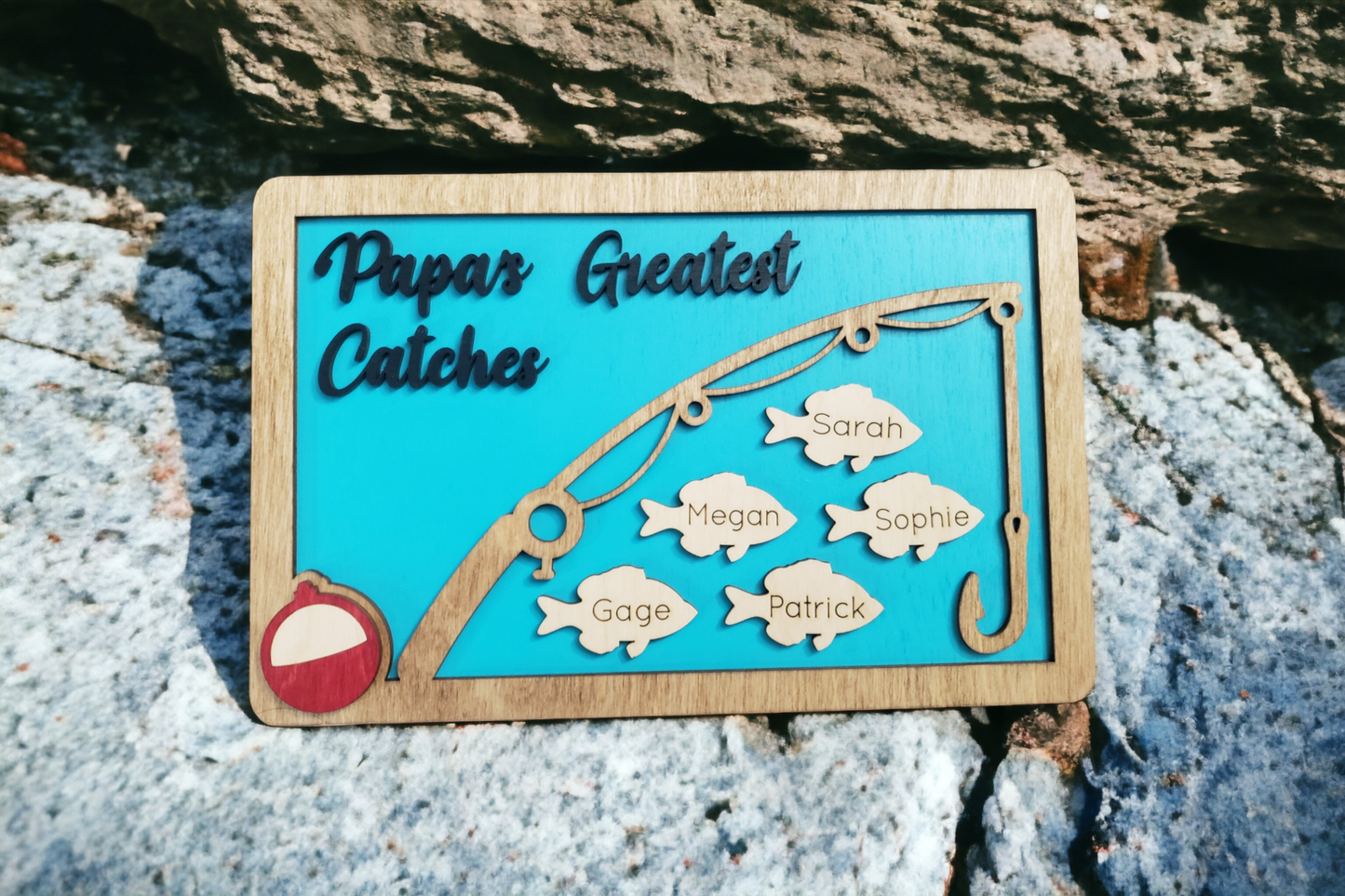 Father's Day Greatest Catches fish Sign Personalized