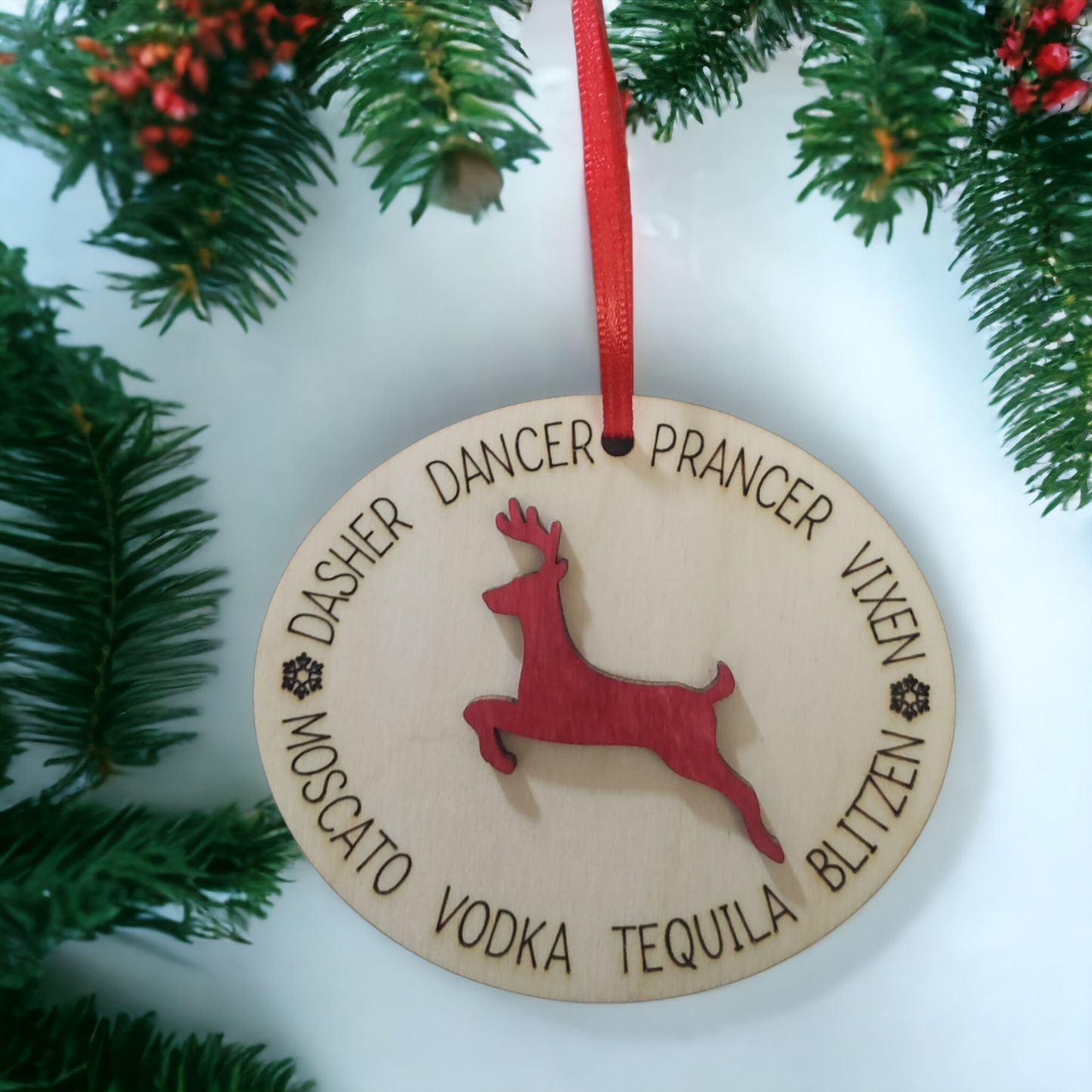 Reindeer alcohol Christmas ornament