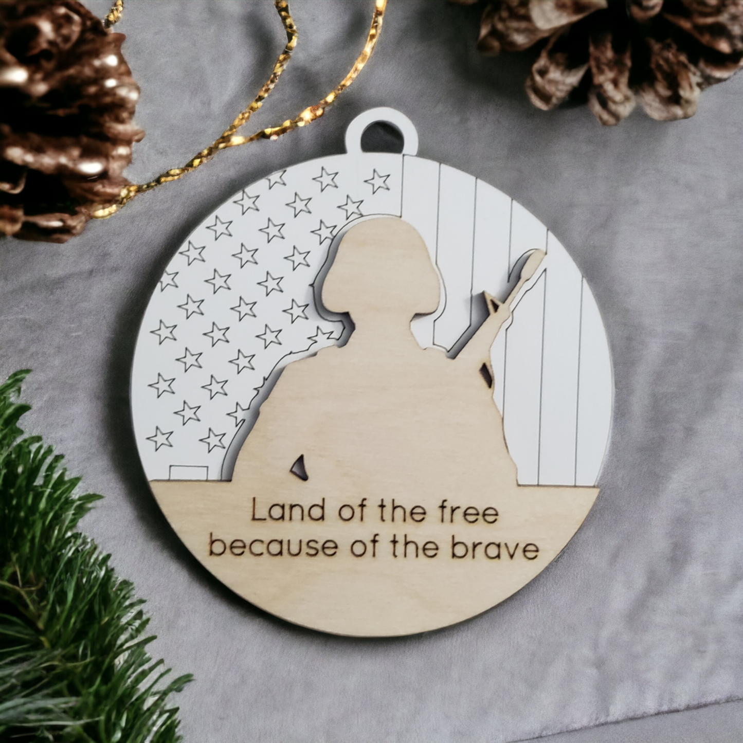 Land of the free because of the brave Christmas Ornament