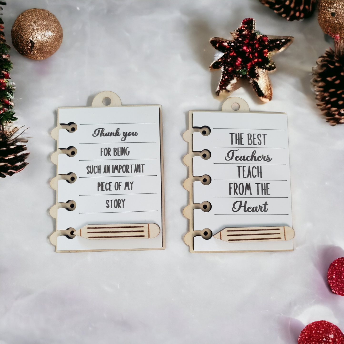 Teacher Christmas Ornaments notebook