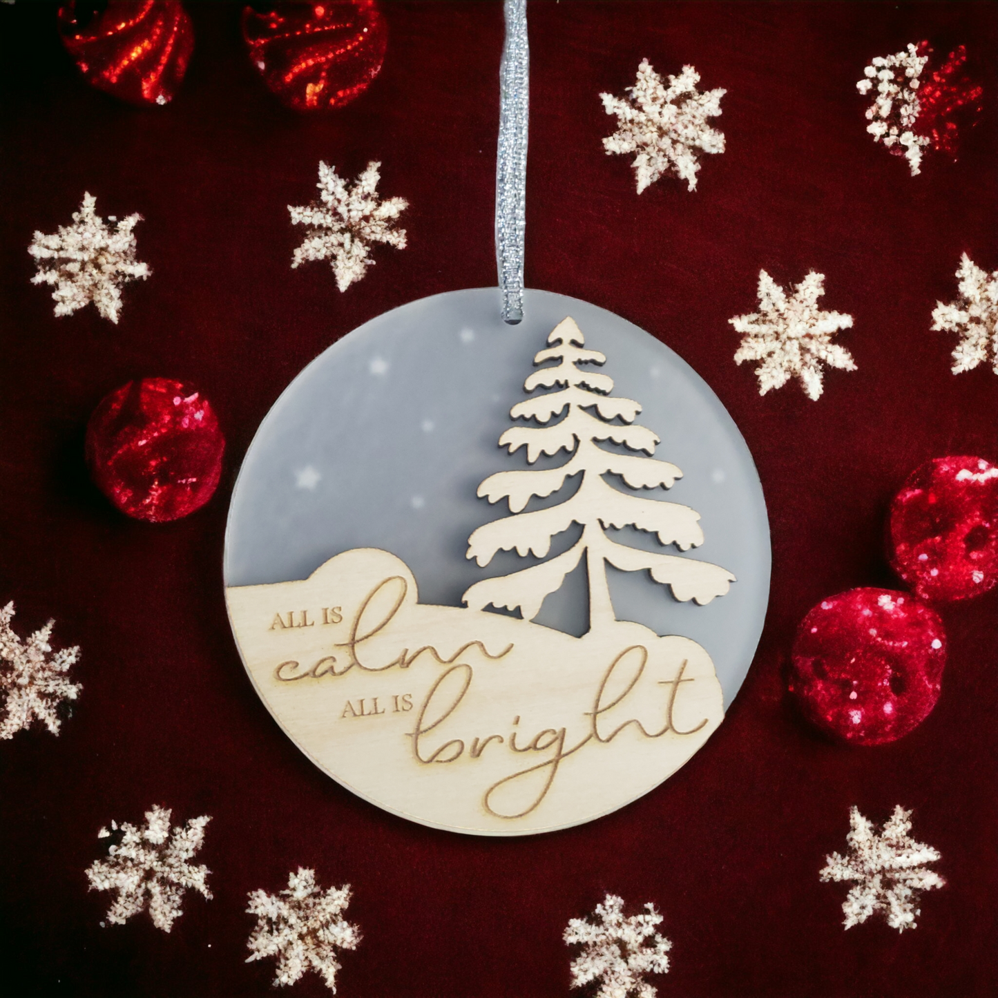 All is calm All is bright Christmas ornament
