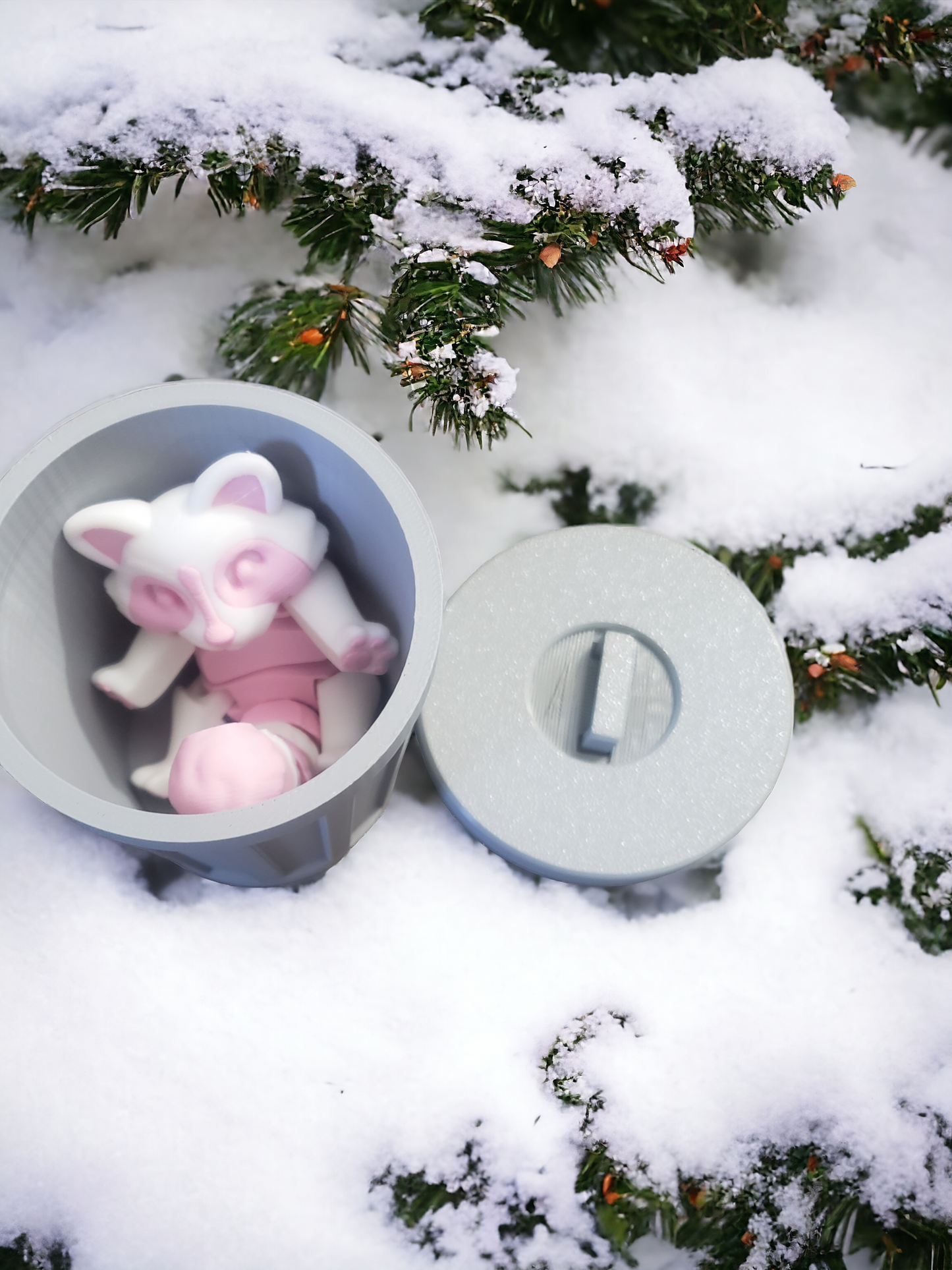 Racoon in a Trash can 3D Printed