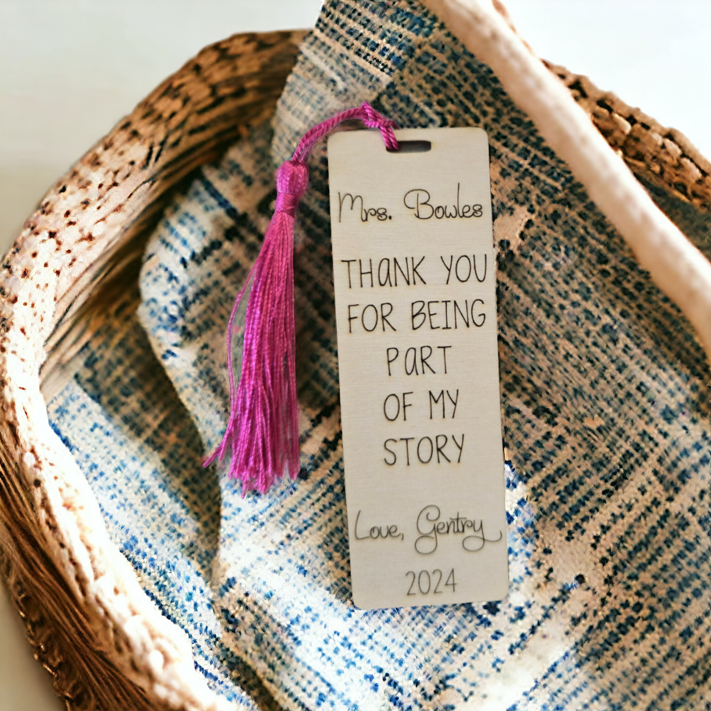 Thank you for being part of my story personalized bookmark