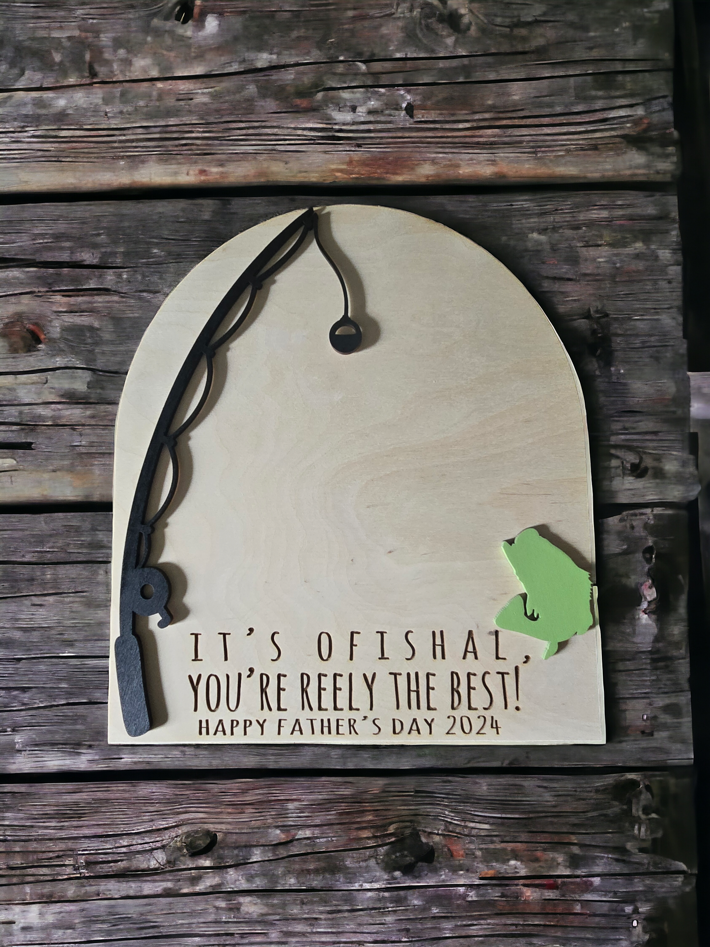 It's ofishal you're reely the best happy Father's Day handprint sign