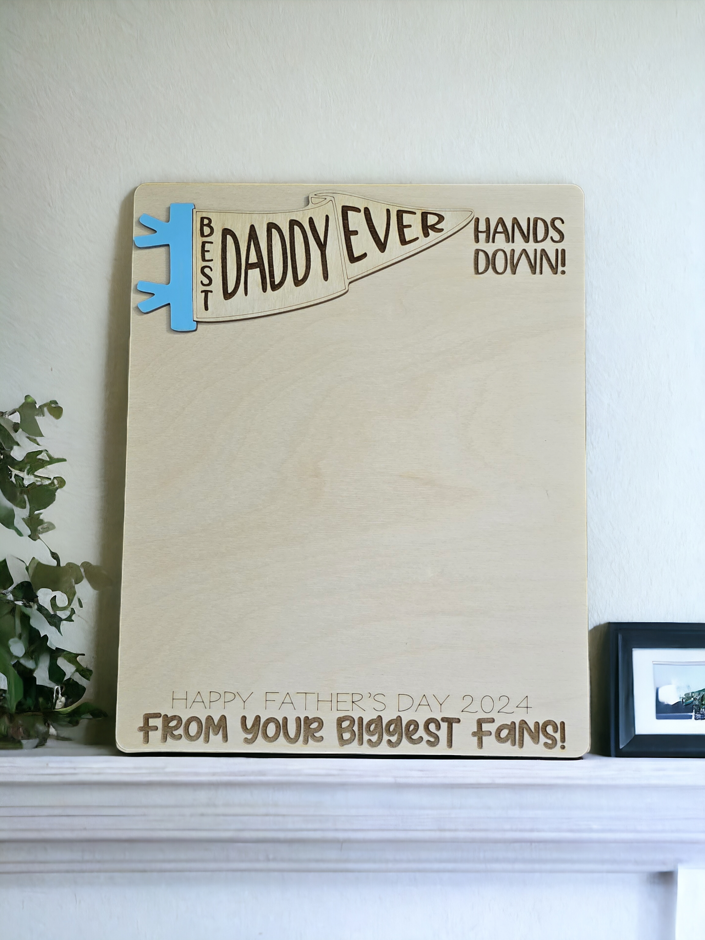 Sign Best Dad Ever Hands down Banner Happy Father's Day Personalized is for the top only title name