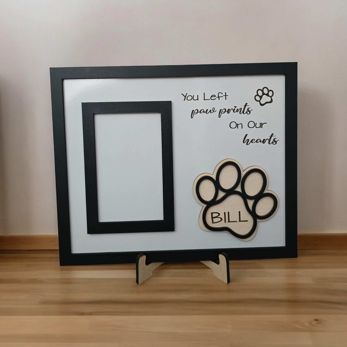 You left paw prints on our hearts pet collar memorial sign Personalized with pets name