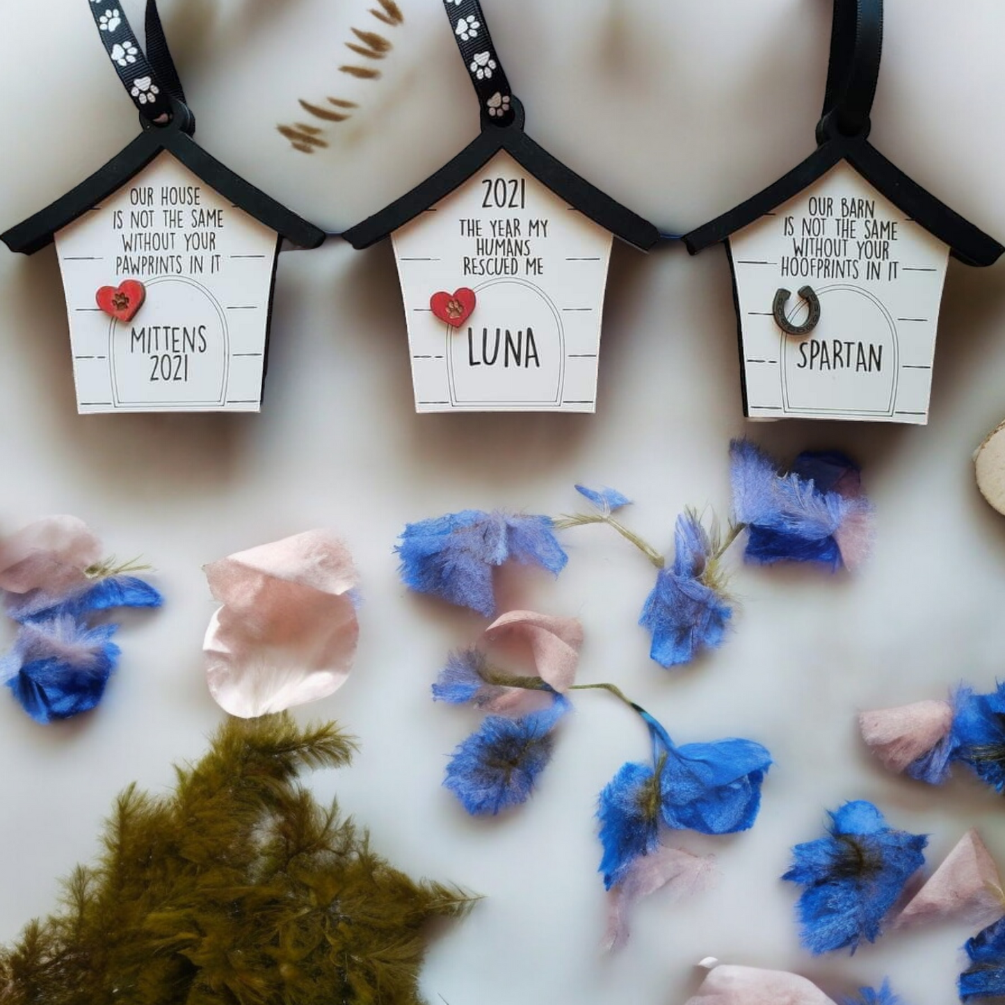 Pet Personalized Christmas Ornament Memorial our house is not the same