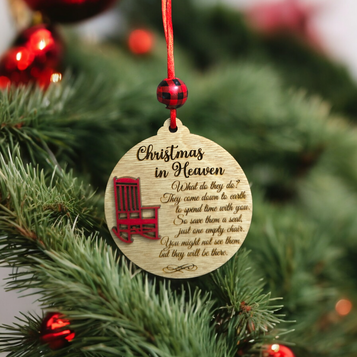 Stained Christmas In Heaven with Bead Memorial