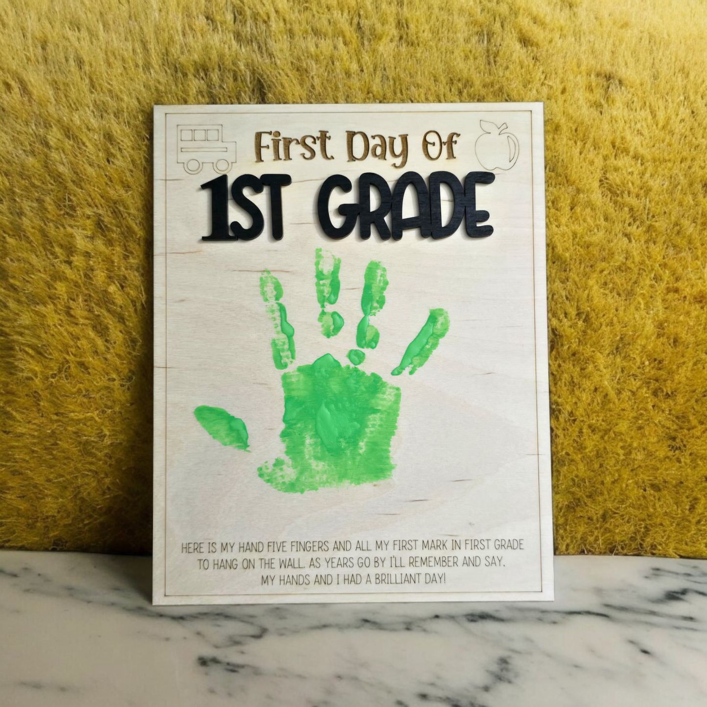 First day of handprint sign Personalized for Grade level
