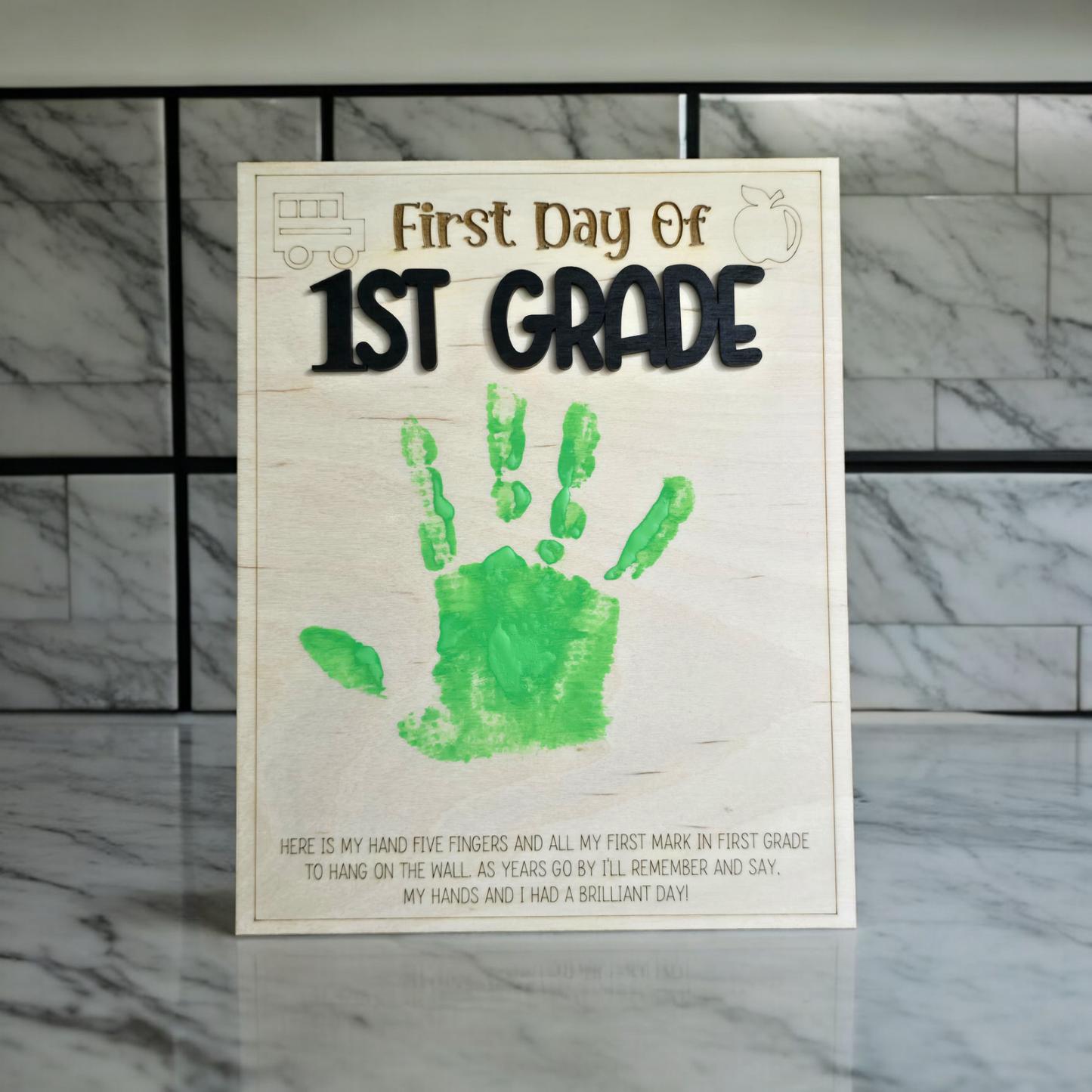 First day of handprint sign Personalized for Grade level