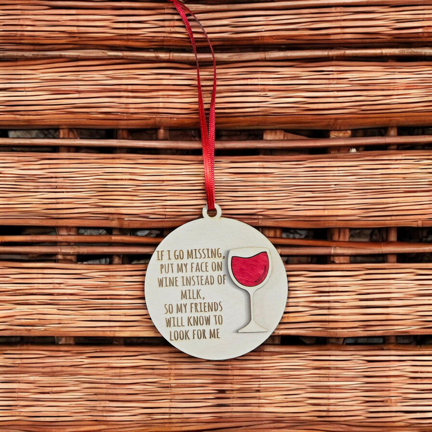 Christmas in July If I go missing wine Christmas Ornament