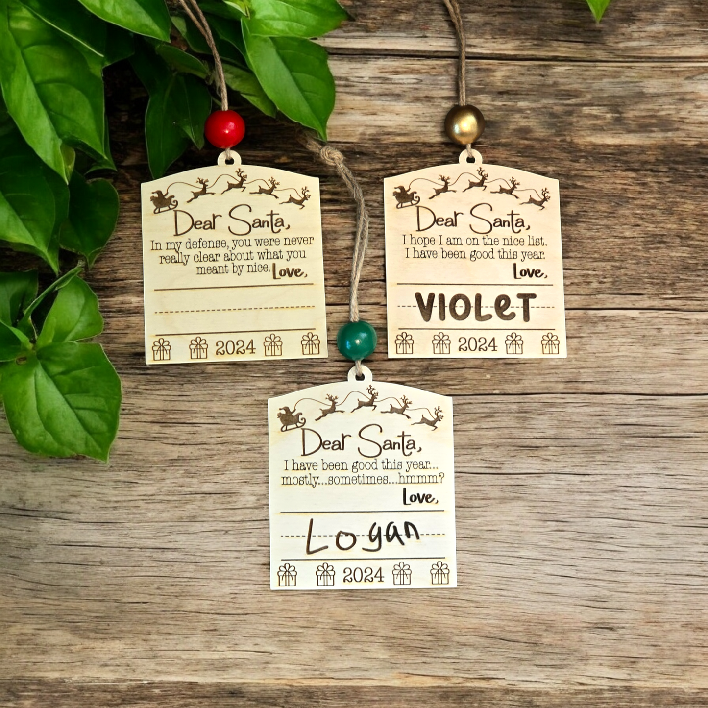 Dear Santa Christmas Ornaments