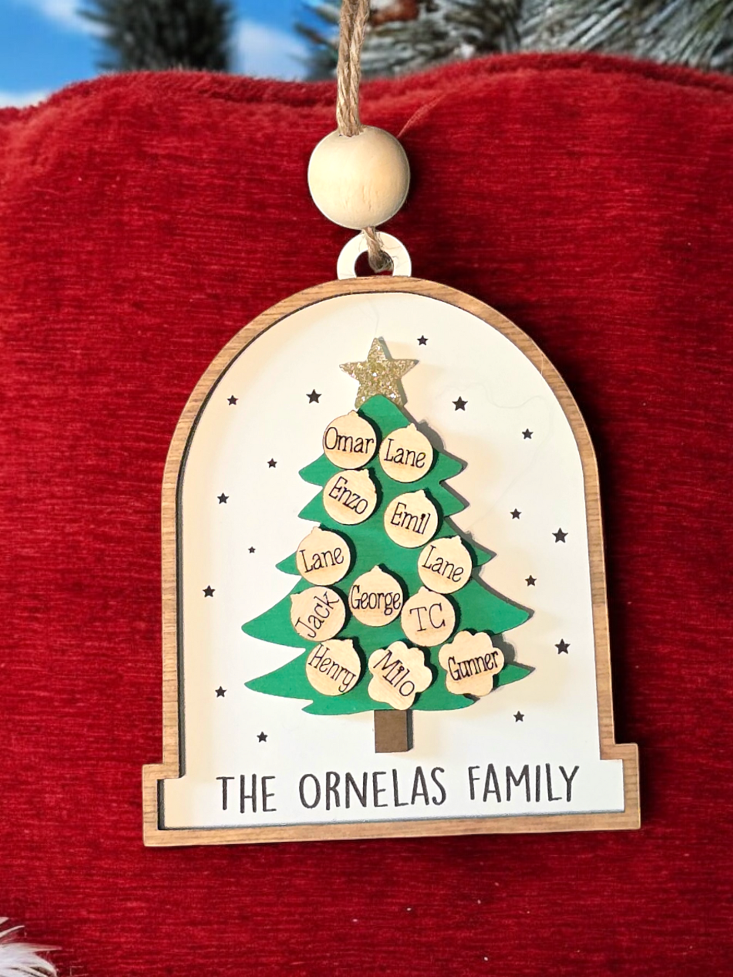 Christmas Tree Bell Family Christmas Ornament Personalized